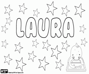 Coloriage Laura, nom dans plusieurs langues