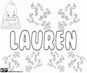 Coloriage Lauren, nom anglais pour fille