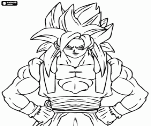 Coloriage Le guerrier super saiyan Son Goku