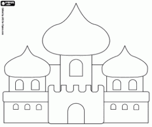 Coloriage Le Palais d'Aladin et la princesse