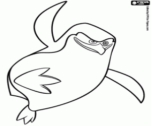 Coloriage Le leader pingouin est Skipper