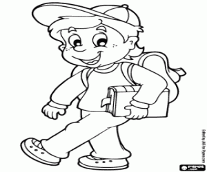 Coloriage L'enfant va à l'école