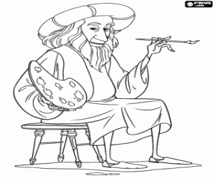 Coloriage Leonardo da Vinci à Florence