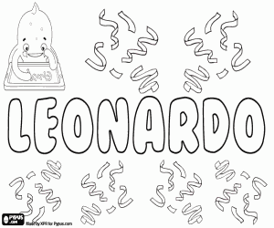 Coloriage Leonardo, prénom masculin