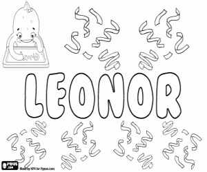 Coloriage Leonor, nom féminin