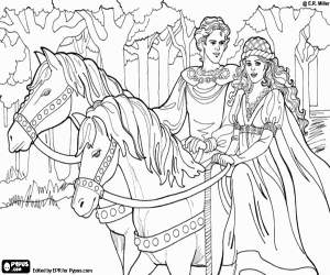 Coloriage Leonora monté sur un cheval