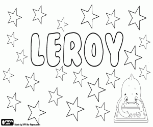 Coloriage Leroy, nom masculin en anglais