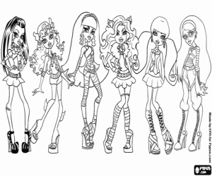 Coloriage Les filles de Monster High