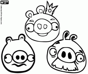 Coloriage Les porcs de Angry Birds