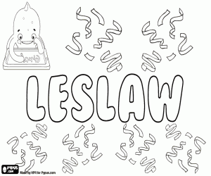 Coloriage Leslaw, nom en polonais