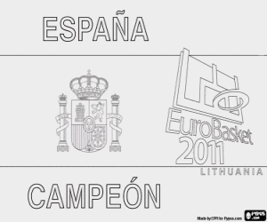 Coloriage L'Espagne, championne de l'EuroBasket 2011