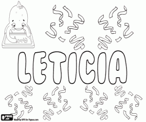 Coloriage Leticia, nom en diverses langues