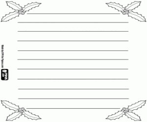 Coloriage Lettre avec houx pour Noël