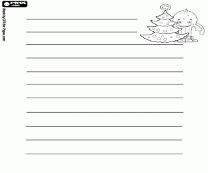 Coloriage Lettre avec Pypus et arbre de Noël