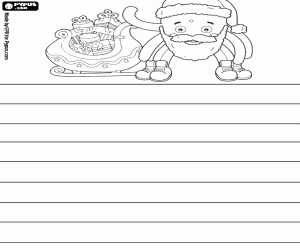 Coloriage Lettre avec Pypus Noël et le traîneau