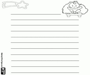 Coloriage Lettre de Noël avec l'enfant Jésus