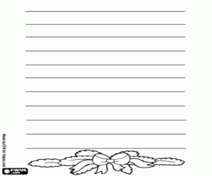 Coloriage Lettre de Noël avec une guirlande
