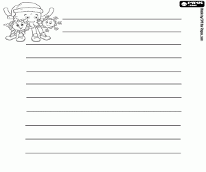 Coloriage Lettre de Noël décoré avec Pypus