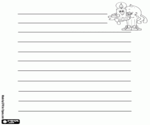 Coloriage Lettre de Noël, Pypus avec bougie