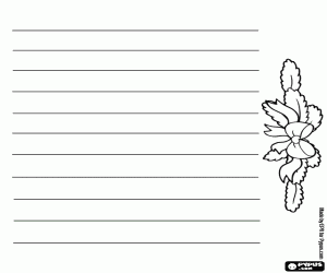 Coloriage Lettre de voeux avec feuilles et ruban