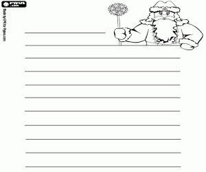 Coloriage Lettre de voeux avec Grand-père Gel