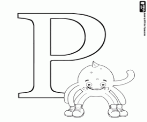 Coloriage La lettre grecque Ro avec Pypus