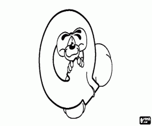 Coloriage Lettre Q avec l'espiègle petit souris