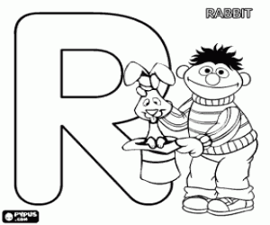 Coloriage Lettre R de Sesame Street