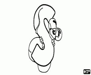 Coloriage Lettre S avec l'espiègle petit souris