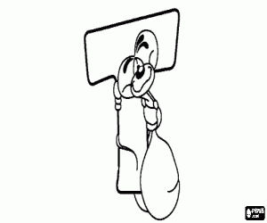 Coloriage Lettre T avec l'espiègle petit souris