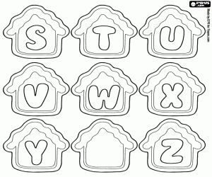 Coloriage Lettres de S à Z dans une petite maison