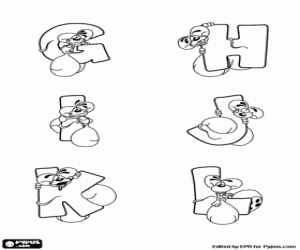 Coloriage Lettres G à R et la petite souris