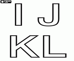 Coloriage Lettres majuscules  I, J, K et L