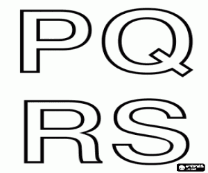 Coloriage Lettres majuscules P, Q, R et S