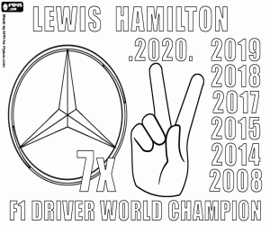 Coloriage Lewis Hamilton, champion de F1 x7