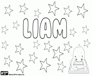 Coloriage Liam, nom anglais et irlandais