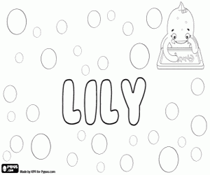 Coloriage Lily, prénom féminin en anglais