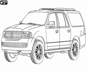 Coloriage Lincoln Navigator, une voiture Ford