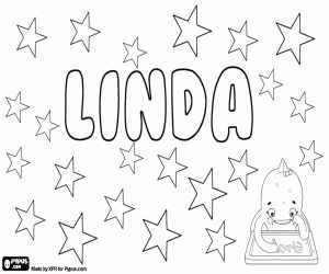 Coloriage Linda, nom dans plusieurs langues