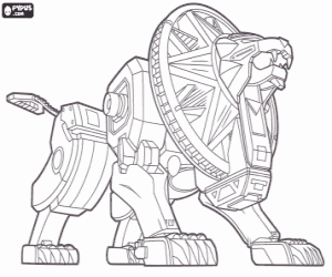 Coloriage Lion Zord, Ninja Power Rangers