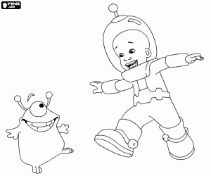 Coloriage Little Bill avec un extraterrestre