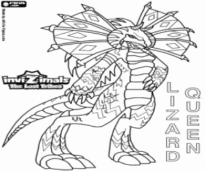 Coloriage Lizard Queen, Invizimals The Lost Tribes