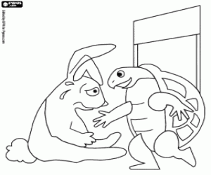 Coloriage Le lièvre et la tortue