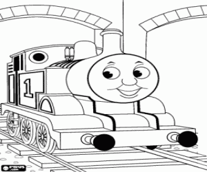 Coloriage La locomotive Thomas et le tunnel