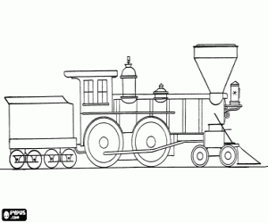 Coloriage Locomotive à vapeur et le charbon
