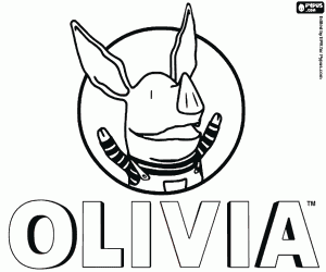 Coloriage Logo avec le personnage d’Olivia