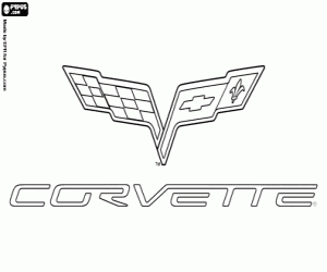Coloriage Logo Chevrolet Corvette