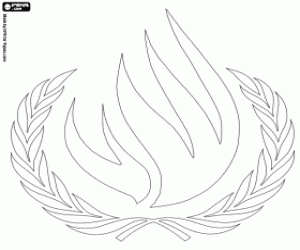 Coloriage Logo du Commissariat Droits de l'Homme, NU