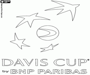 Coloriage Logo Coupe Davis et BNP Paribas