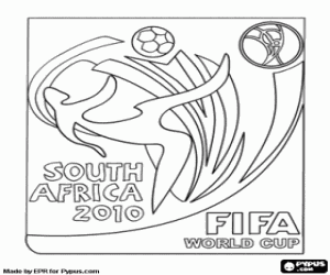 Coloriage Logo Coupe du monde 2010 en Afrique du Sud